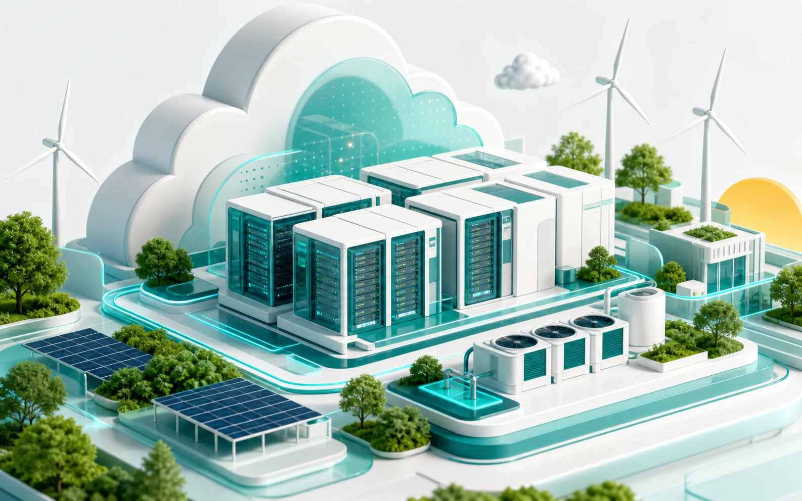 Renewable-ready cloud and data infrastructure visual